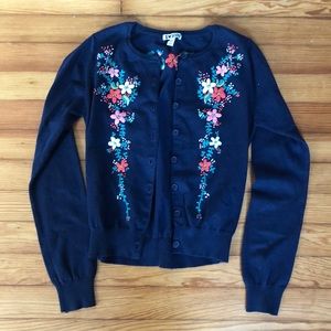 Embroidered flower cardigan